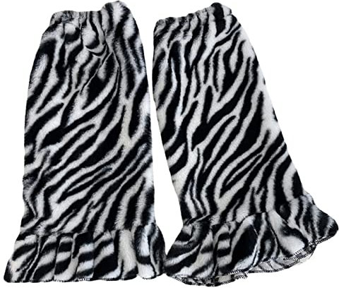 CUSROS Beinstulpen Socken Knielang Zebra Print Student Pile Socken Outdoor Strick Lose Strümpfe, Schwarz , M-XXL Tall