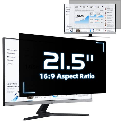 21.5 Zoll Blickschutzfilter Monitor Anti-Blaulichtfilter, Abnehmbarer Sichtschutz Anti Blaulicht Blendschutz Displayschutz für 21,5 Zoll 16:9 Blickschutzfolie