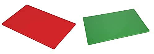 Hygiplas Low Density Chopping Board Red - 450x300x10mm 17 3/4x12 & Hygiplas Low Density Chopping Board Green - 450x300x10mm 17 3/4x12