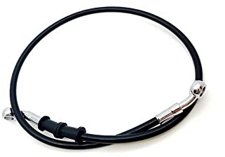 Für Yamaha Black 400 bis 2200 mm Hydraulikbremsschlauch DOT Ölleitung geflochtenes Kabel 10 mm Banjo Motorrad Bremsleitung ( Size : 600MM )
