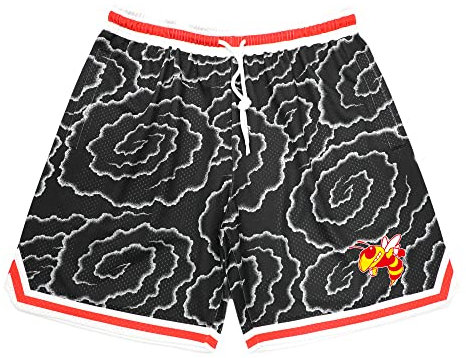 TPAZGHE Mens Sports Short Quick Dry Polyester Vintage Basketball Shorts with Pocket(A002,3X-Large)