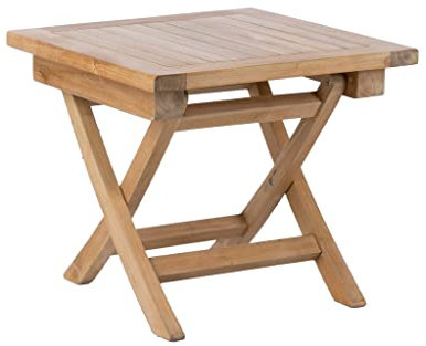 RRI Goods Klappbarer Couchtisch aus Teakholz, 50,8 cm, ideal für Camping und Unterhaltung im Freien, ideal für Hinterhof, Veranda, Balkon (quadratisch)