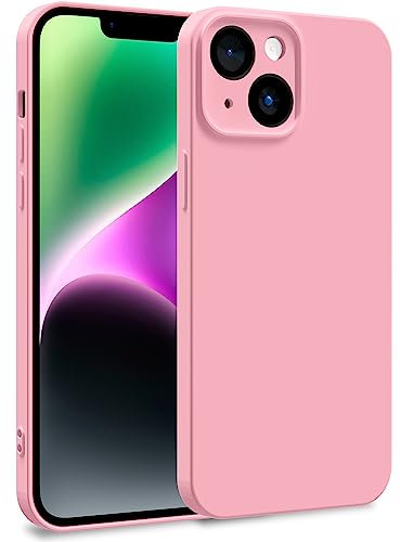 MyGadget Cover per iPhone 14 - Custodia in Silicone Morbido a Doppio Strato – Case con Protezione Fotocamera & Fodera Interna Antigraffio - Rosa Chiaro