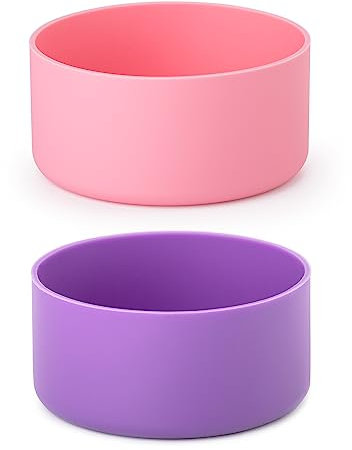 Prurex 2 Pcs Silicone Boot for Stanley Cup Tumbler 40oz & IceFlow 20oz 30oz, Bottle Bottom Sleeve Cover Compatible with Stanley Cup Accessories (Pink/Purple)