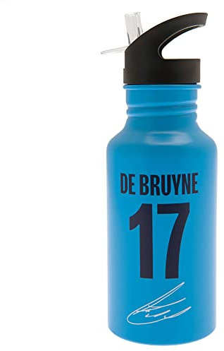 Manchester City FC - Kevin De Bruyne Aluminum Water Bottle (One Size) (Blue), blue, 500 ml