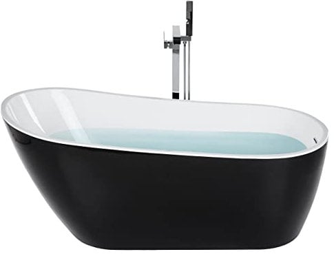 Baignoire en Acrylique Forme Ovale Bords Arrondis Noire Solarte