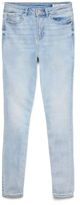 VERO MODA Jeans Skinny Stone Wash, Vita Media e Chiusura con Bottone e Cerniera, Tasche Posteriori, Coin Pocket, e Tasche Frontali. Blu Denim Chiaro S/30