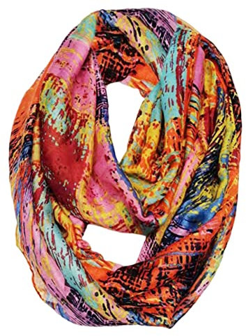 FAIRYGATE Tuch Damen Elegant Damen Loop Schal Muster und Color Blocking Farbflächen Schlauchschal Tuch DA0318