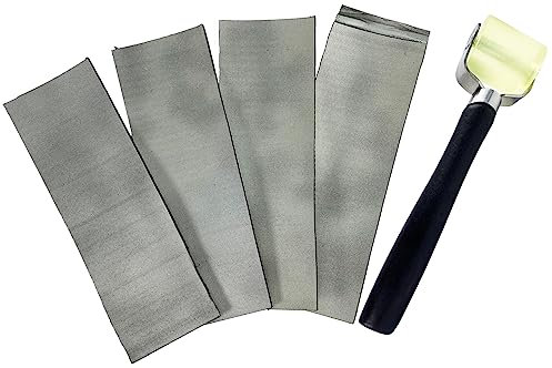 WELDINGER Set Dachrinnenpflaster Zink 250x80 mm (4 Stück) + Andrückrolle Silikon