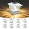VOLISUN Solar Post Cap Lights Outdoor 8Pack, with Edison LED Bulbs, 2 Brightness Setting, Fence Post Lights Solar Powered for Garden Fence Deck Mailbox Yard Porch, Fits 4x4 6x6 Posts(Slate White)
