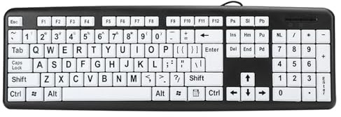 LenTLy Tastiera per Anziani, Accessori per Computer, Periferiche per Computer, Nera, Tastiera per Ipovedenti, per Ufficio e Casa (#1)