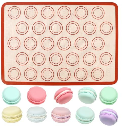 ZKGYUS 1 Piezas Reutilizable Tapete de Silicona Base Silicona Horno Tapete de Silicona para Macarons (42 x 29,5cm)