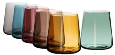 Generico Bicchieri Acqua Colorati set bicchieri colorati da 6 da 380 ml - Bicchieri Vetro Colorati (380 ml)