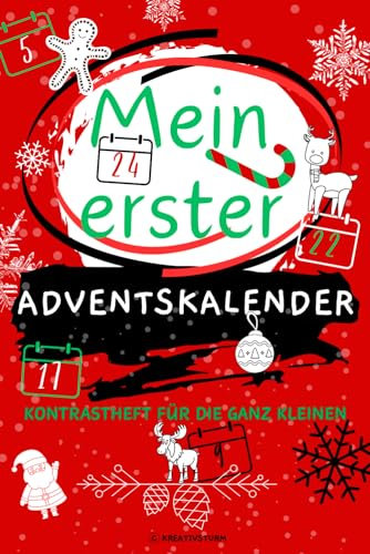 Mein erster Adventskalender: Kontrastbuch für Babys