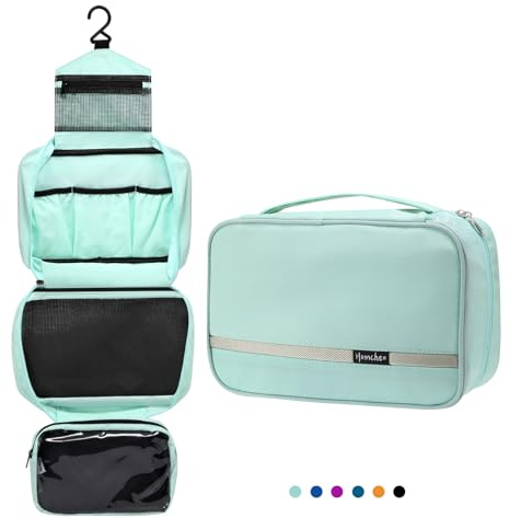 homchen Hanging Travel Toiletry Bag, Waterproof Folding Portable Cosmetic Wash Bag for Men and Women…