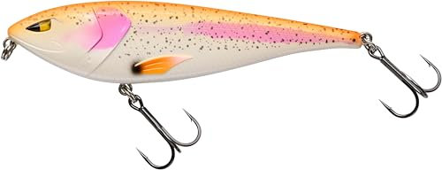 Berkley Zilla Glider Angelköder; Predator Glide Köder für Angler, Hecht, Musky & Zander; Langsam sinkender Schwimmköder mit Side-to-Side Aktion; Langer Wurf & lautes Klappern, 13cm, Albino Forelle