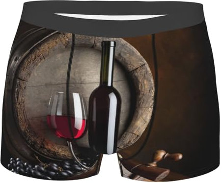 TRESILA Boxer d'été et de plage pour homme, respirant, confortable, caleçon boxeur extensible, tissu doux pour homme, Verre à vin rouge, XXL