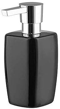 TONZN Seifenspender, Seifenflasche, Keramik-Seifenspender, WC, Shampoo, Handseife, Dusche, Flüssigseifenspender, 370 ml, Küchenflaschen (Farbe: Noir) (Noir)