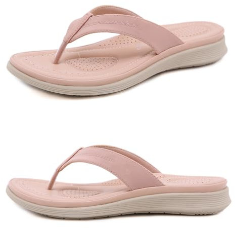 ALAIFU Zehentrenner Flip Flops Badelatschen Strandschuhe Duschlatschen Zehenstegpantolette Freizeit Bad Sauna Schuhe Sandalen Rosa 42