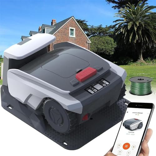 Robot Tagliaerba da 0,37 Acri con Tecnologia di Localizzazione Globale GPS,Percorso Scansionato a Forma di U per Lavorare in Modo Efficiente,Controllo App,52 dB (A) Silenzioso,Impermeabile