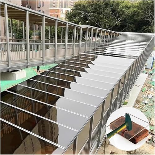 TOOTHGENERIC Transparent Roofing Sheets Pergola Glassfiber Panels Clear Roofing Canopy Cover Greenhouse PC Roof Board Waterproof Panels(W1.56*L20m/W5.12*L65.62ft)