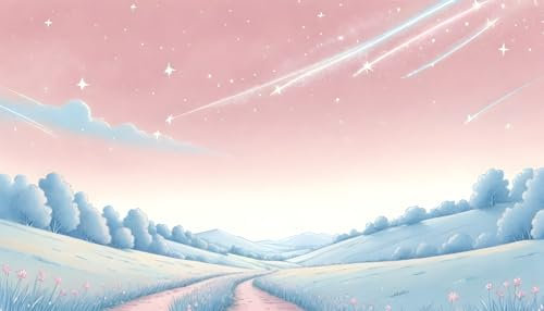 UNIK Nordic Vliestapete, BxH 200x250 cm, Pastelhimmel, Tapete Fantasy Design, Fototapete Baby- & Kinderzimmer, XXL Kindertapete in hellen Aquarell & Pastell Farben, Wandtapete Himmel, Made in Germany