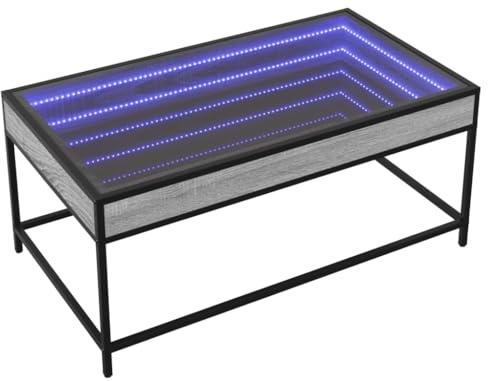 vidaXL Couchtisch mit Infinity-LED Grau Sonoma 90x50x41 cm