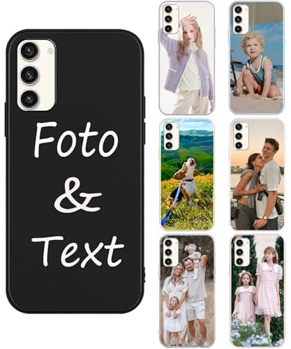 Personalisierte Handyhülle für Samsung Galaxy S24 5G Hülle,Selbst Gestalten Eigenem Foto Bild Text Individuelle,Farbe TPU Handyhülle mit Personalisierte Bild Text Logo,Schwarz