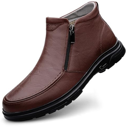 crazynekos Herren-Stiefel, Retro-Stiefel, lässig, Chelsea-Stiefel, Schlupfstiefel für Herren, braun, 42 2/3 EU
