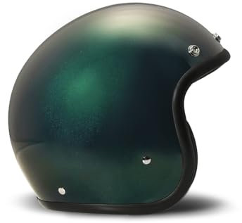 DMD Retro Deep Green Open Face Helm Jethelm Motorradhelm ECE22.06, XL