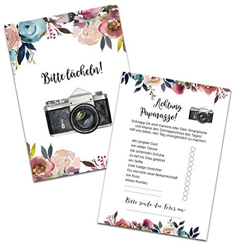 Nastami 50 Karten Fotospiel Hochzeit Fotosafari Postkartenspiel Hochzeit Gastgeschenk Hochzeitsgäste (BOHO Hochzeit)