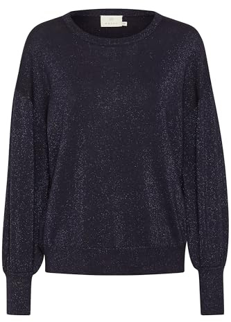 KAFFE Strickpullover KAregina Damen Strickpullover Glitzer Langarm Winter Pullover Casual Elegant Dawn Purple L
