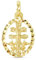Inmaculada Romero IR Caravaca Kreuz Amulett Anhänger 925m Sterling Silber vergoldet 16mm. Massiver geschnitzter Zaun