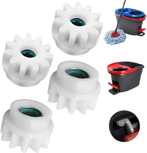4Pcs Spin Mop Replacement Parts for Vileda, Spin Mop Bucket Clutch Bearing Gear Sprockets Compatible with Ocedar, One Way Mop Gears Pedal Repair Replacement for Vileda and More Rotation Mop