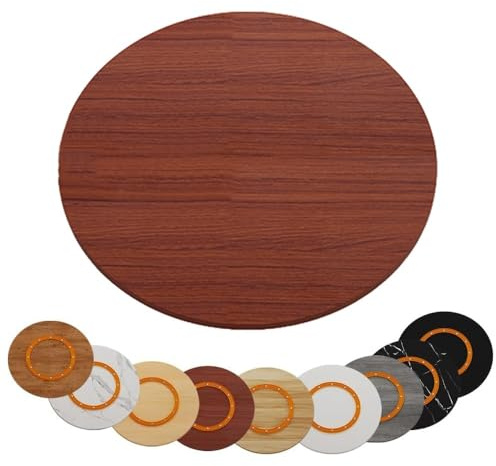 QTWLG Extra Grande Bandeja Giratoria De Madera 100cm Lazy Susan Plato Giratorio Redonda 60 80 90cm Bandeja De Servicio Giratoria Manual - 6 Estilos, 12 Tallas(Teak,100cm/40in)