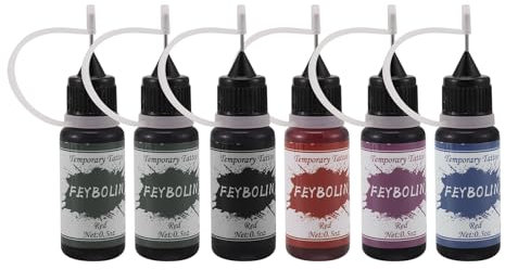 Cpolebev Temporäres Tattoos Kit, Gel Semi Permanent Tattoo Frei Hand Gel/Tinte (Bio Jagua Frucht Basiert) Diy Tattoos 6 Stücke