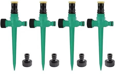 Arroseur d'eau à 360° pour jardin - Arrosage automatique - Tuyau d'herbe - Vert - 8 pièces