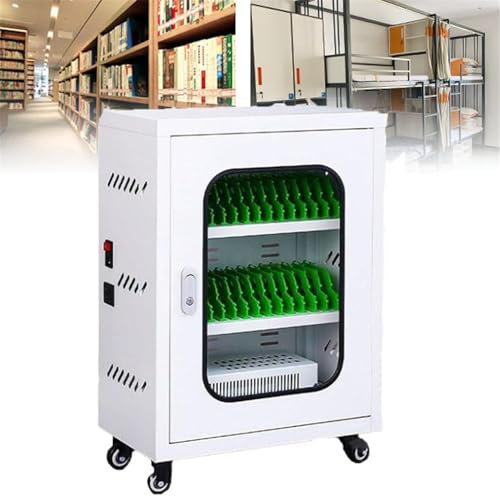 Mobile Phone Storage Charging Cabinet 30 Slots Cell Phone Charging Box with Ventilating Holes and Security Lock for School Factory Office,White