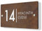 Personalised House Number Plaque 297mm x 148mm Rust Effect Address House Sign Door Number Plate Contemporary Modern Printed Address Signage With Hidden Fixings Waterproof & Scratch-Resistant