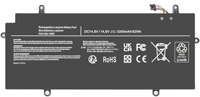 Exmate PA5136U-1BRS Laptop Battery for Toshiba Portege Z30-A Z30-B Z30-C Z30T-A Z30T-B Z30T-C Z30-A1301 Z30-A1302 Z30-A1310 Z30-A3201L Z30-A872 Z30 TT-C-1 TT45 Z30-A-1FD 1D6 1G6 13W 13E (14.8V/52Wh)