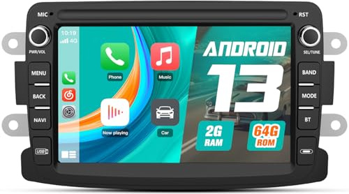 AWESAFE Android 13.0 [2GB+64GB] Radio Coche con Pantalla Táctil 7 Pulgadas para Renault Dacia, Autoradio para Renault Dacia Sandero/Duster/Logan/Captur/Lodgy/Dokker, etc, Admite Carplay y Android Auto