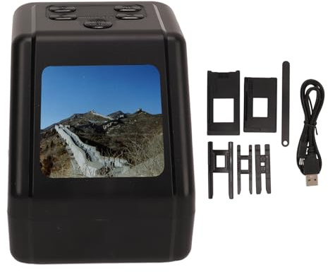 Film Scanner Slide Scanner with 2 Inch Screen High Definition Lens for Converting 135, 126, 110, 8mm Films Black White Negatives to Digital JPEG Photos Includes 64GB Memory Card