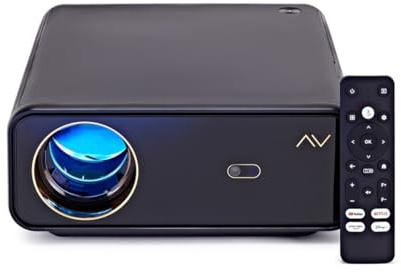 AVCOM FHDP160 FHD Smart Projector 4K 1080p Built-in Apps and Wi-Fi and Bluetooth Up To 300” HDMI USB Ethernet AV Inputs And 3.5mm Audio Output