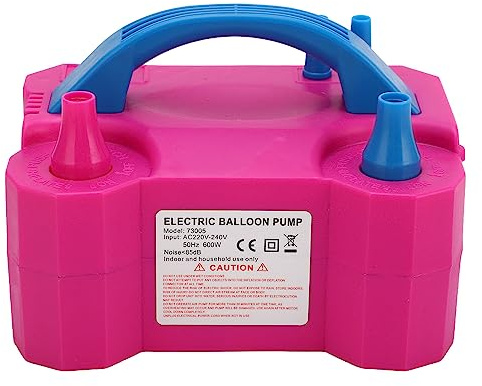 MasYosh Pompa per Palloncini Elettrica da 600 W, Macchina per Soffiare Gonfiatore Automatica per Palloncini a Doppio Ugello con modalità Manuale e Automatica, per in Lattice (Spina UE 220-240 V)