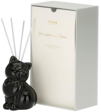 THUN Diffusore Aromatico Gatto in Ceramica, 100 ml, 16x8x24 cm