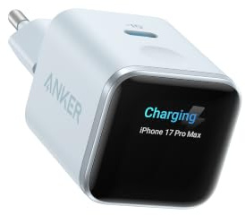 Anker Smart Ladegerät, Anker Nano 45W USB C Ladegerät mit Display GaN | Mit intelligenter Erkennung, integriertem Schonmodus, kompaktes GaN Schnellladegerät für iPhone 17/16/15 Serie, iPad, MacBook