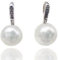 Women's 10mm Freshwater Cultured Button Pearl Dangle Earrings – 925 Sterling Silver Hook, Elegant White Pearls