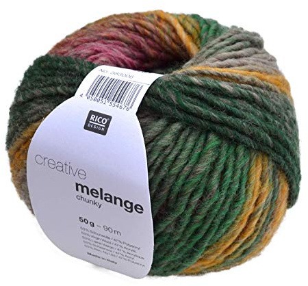Rico Creative Melange Chunky Fb. 50, Wolle Nadelstärke 6 – 7 mm mit Farbverlauf