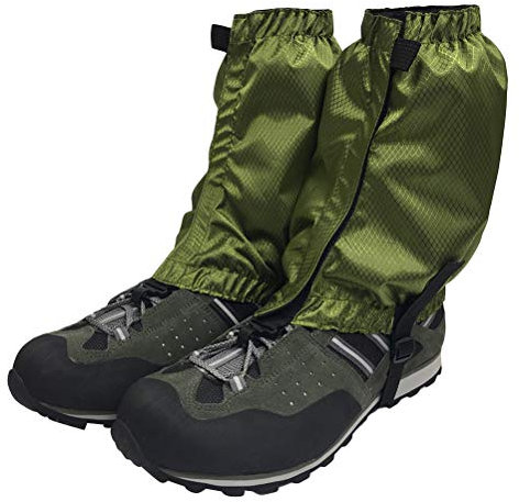 VORCOOL 1 Paar Schnee Gamaschen Leichte Wasserdichte Knöchel Gamaschen für Outdoor Wandern Klettern (Dunkelgrün)
