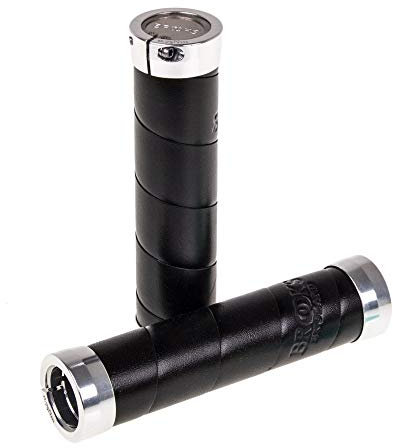 Brooks England Unisex – Erwachsene Black Slender Leather Grips 130/130, OneSize